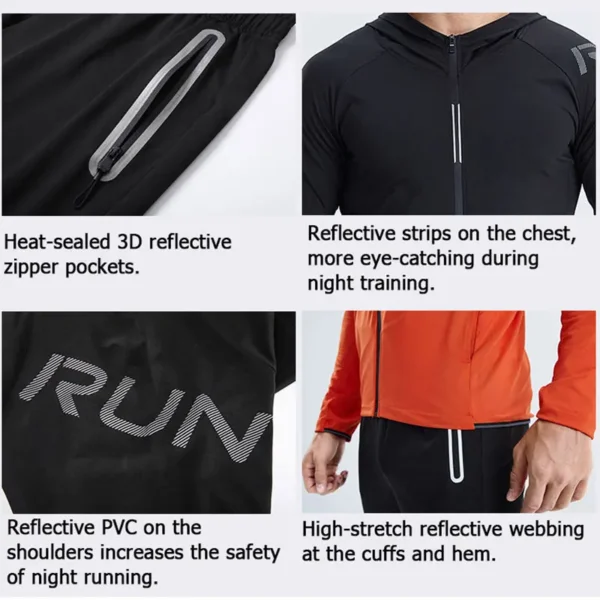 Quick Dry Men's Running Jacket Training Sportswear Set Gym Fitness Compression Sport Suit Jogging Tight Sportswear Clothes Male - Image 2