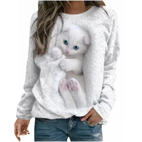 Women Sweatshirts Cute Print Tops Long Sleeve Pullovers Fashion Outerwear Youthful Woman Clothes New In Hoodies & Sweatshirts - Image 8