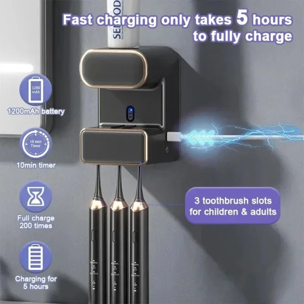 3 Mode Smart Automatic Sensor Toothpaste Dispenser Slots Wall Mounted Electric Toothpaste Squeezer For Bathroom Accessories - Image 7