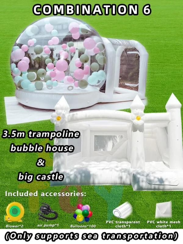 JOLLY TOYS Balloon inflatable bubble house with trampoline and transparent dome PVC material with blower - Image 18
