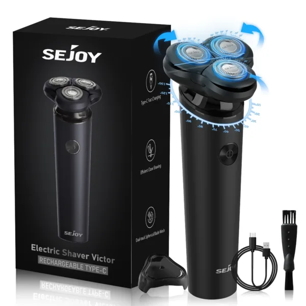 Sejoy Shavers for Men Electric Razor Waterproof IPX5 Electric Shaver Fast Charging-3D Floating Head Shaving Machine - Image 5