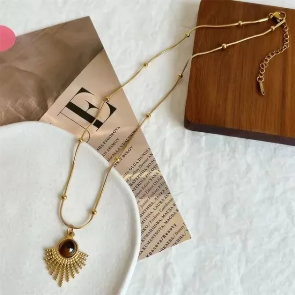 Natural Stone Pendant Necklace - Image 4