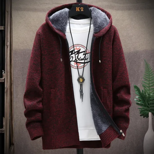 Zip-Up Cardigan Men's Hoodies Parka Hooded Sweatshirt Man Solid Sweater Hoodie Man Clothes Windbreaker 2024 Autumn New - Image 2