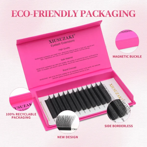XIUSUZAKI 4D W Shaped Lashes Bloom Automatic Flowering Premade Fans Eyelashes Extensions Natural Individual Lashes Extensions - Image 4