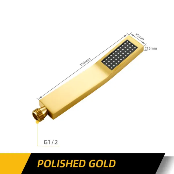 Square HandHeld Shower Head Bathroom Accessories Products Made Of Solid Brass Bend Hand Hold Shower High Pressure Water - Image 5