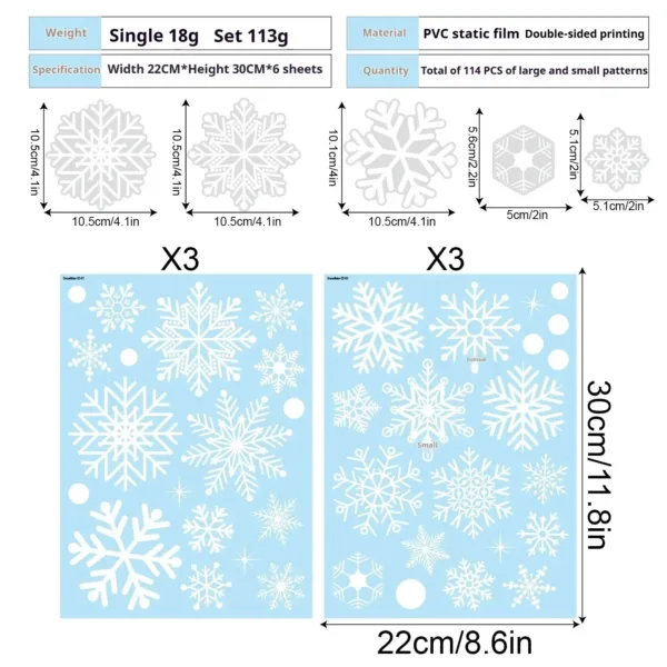 2025 Merry Christmas Decoration White Snowflake Window for Home Wall Window Sticker Ornaments Garland New Year wall stickers - Image 7