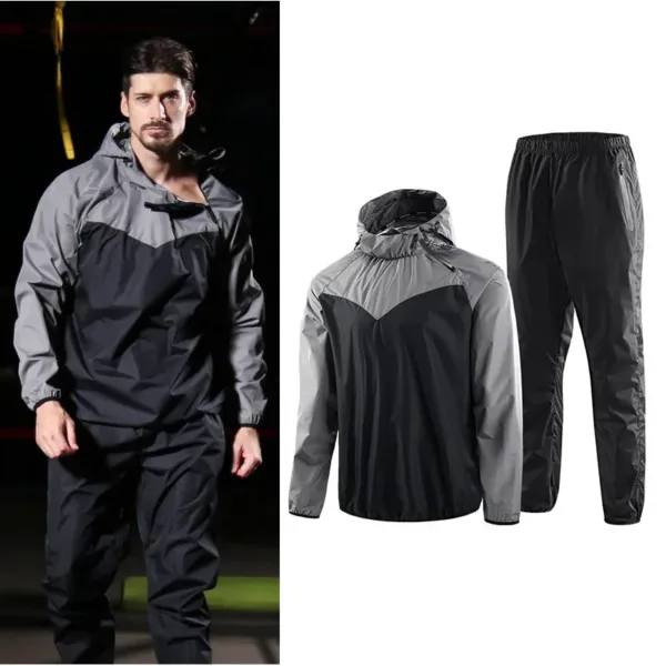 UETEEY Sauna Suit Gym Set Men Full Body Sweating Sportswear Women Boxing Running Training Fitness Weight Loss Unisex Tracksuit - Image 12