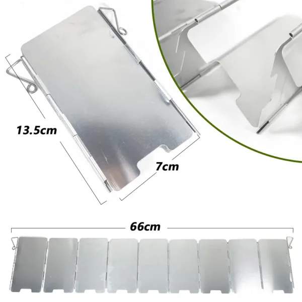 9 Plates Foldable Gas Stove Windshield Outdoor Camping Cooking Burner Windproof Screen Aluminium Alloy Outdoor Stove Wind Shield - Image 2
