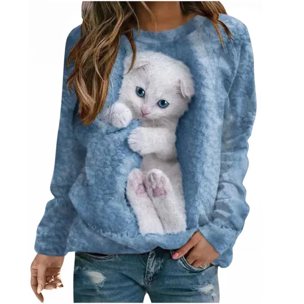 Women Sweatshirts Cute Print Tops Long Sleeve Pullovers Fashion Outerwear Youthful Woman Clothes New In Hoodies & Sweatshirts - Image 6