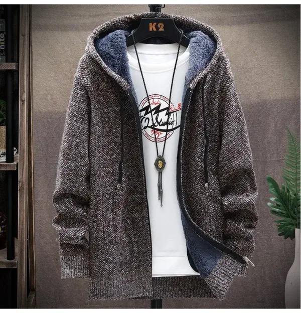 Zip-Up Cardigan Men's Hoodies Parka Hooded Sweatshirt Man Solid Sweater Hoodie Man Clothes Windbreaker 2024 Autumn New