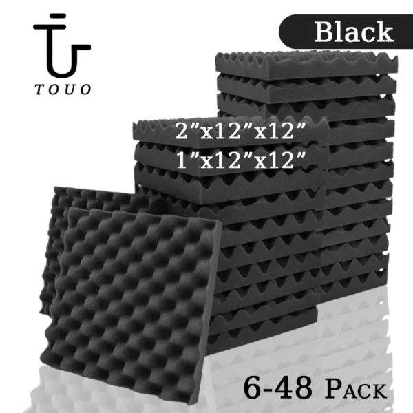 TOUO Egg Trough Wall Soundproof Foam 6 12 24 48 Pcs High Density Sound Absorbing Material Acoustic Foam Ceiling Noise Insulation - Image 10