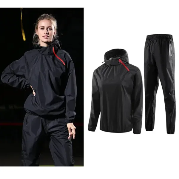 UETEEY Sauna Suit Gym Set Men Full Body Sweating Sportswear Women Boxing Running Training Fitness Weight Loss Unisex Tracksuit