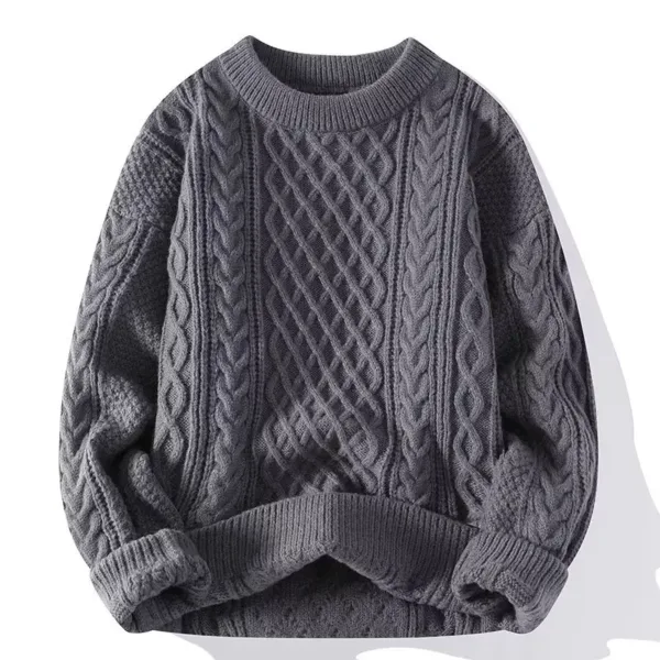 Men Korean Fashion Sweater Autumn Winter Warm Knitwear Pullovers Loose Casual Sweatshirts Knitted Jumper Streetwear Male Clothes - Image 2
