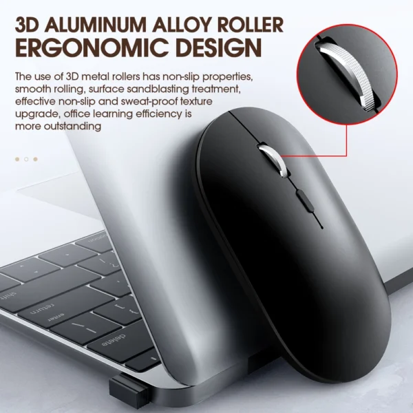Wireless bluetooth Mouse Silent Rechargeable Mice Bluetooth Mouse for Laptop Computer Desktop PC MacBook Mac IPad IPhone Tablet - Image 2