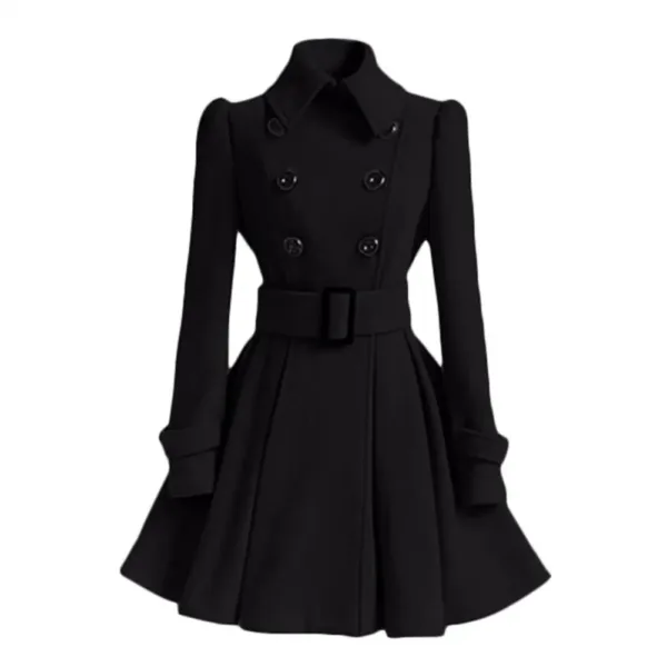 S-XXL New Fashion Classic Winter Thick Coat Europe Belt Buckle Trench Coats Double Breasted Outerwear Casual Ladies Dress Coats - Image 3