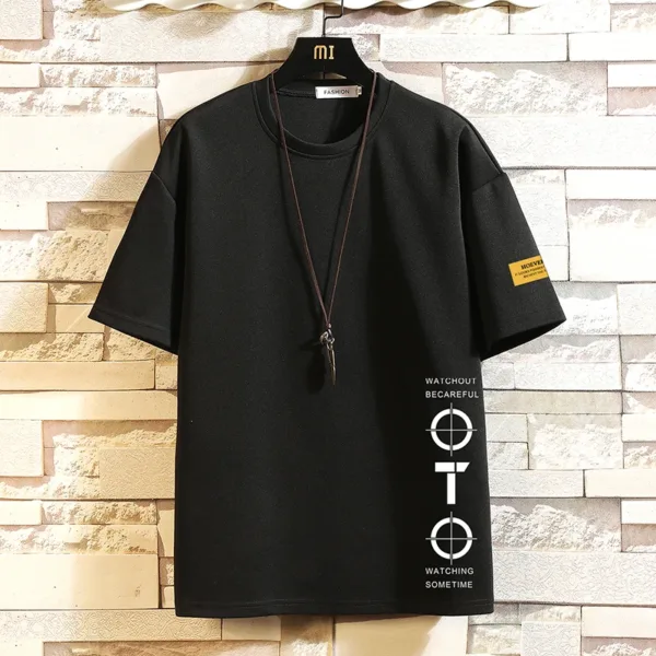 Short Sleeve T Shirt Men'S For 2024 Summer Print Black White Tshirt Top Tees Brand Fashion Clothes Plus Size M-5XL O NECK - Image 5