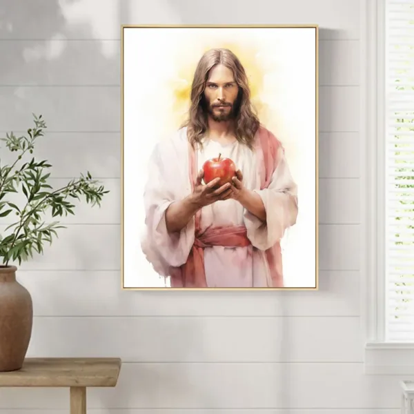 Jesus Walking on Water Pattern Watercolor Art Printmaking Religious Poster Cross Christ Decoration Beautiful Canvas Painting - Image 15