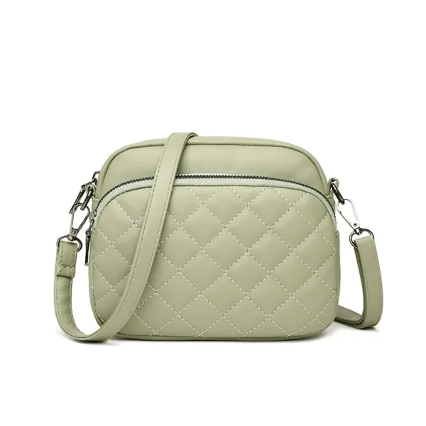 Diamond Lattice Leather Shoulder Bag - Image 8