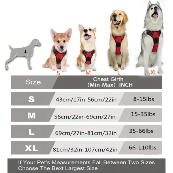 Dog Harness No Pull Reflective Dog Harness Vest with Easy Control Handle For Small Large Dogs Outdoor walking Training Supplies - Image 14