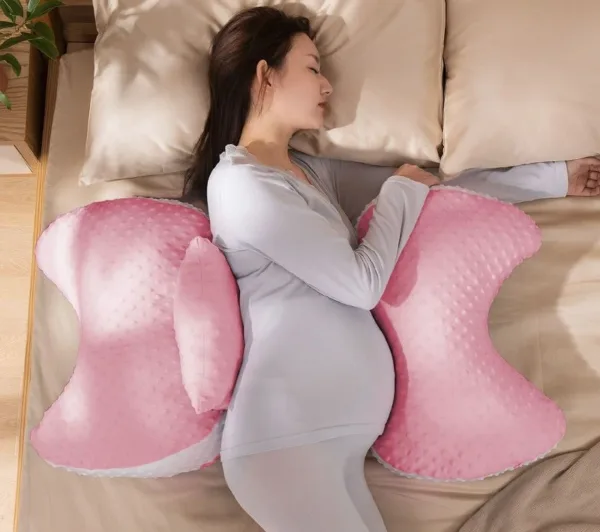 Pregnant U-shap Side Sleeping Lumbar Support Pillow Adjustable Maternity Full Body Pillow Maternity Soft Comfortable Back Pillow