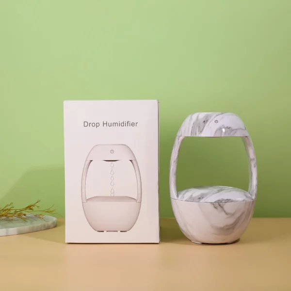 Large Capacity Humidifier with Marble Pattern Design, Anti Gravity Water Droplet Humidifie - Image 2