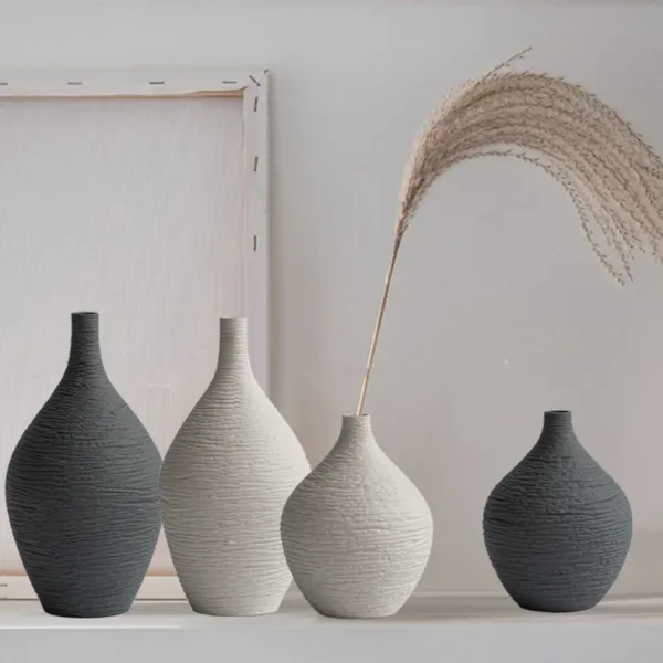 Simple Ceramic Vase Decoration for Home Nordic Luxury Narrow Mouth Flower Pot Living Room Interior Office Desktop Decor Gift - Image 8