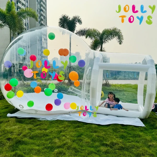 JOLLY TOYS Balloon inflatable bubble house with trampoline and transparent dome PVC material with blower - Image 13