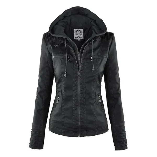 Faux Leather Jacket Women 2024 Basic Jacket Coat Female Winter Motorcycle Jacket PU Leather Zipper Hoodies Outerwear chaqueta - Image 6