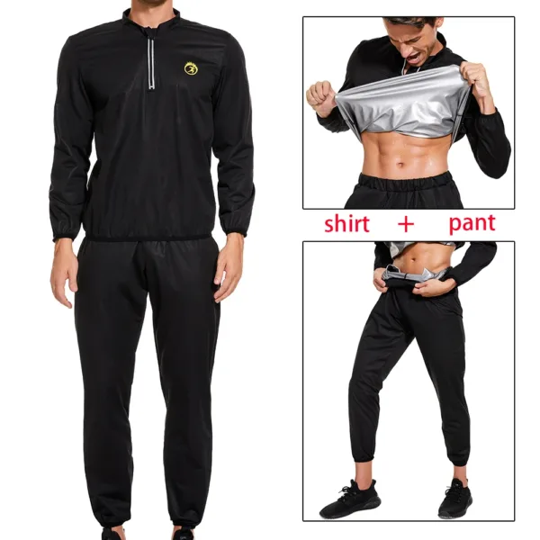 SEXYWG Sauna Suit for Men Hot Sweat Set Weight Loss Sportwear Fitness Sport Shirt Workout Leggings Gym Fat Burning Body Shaper - Image 7