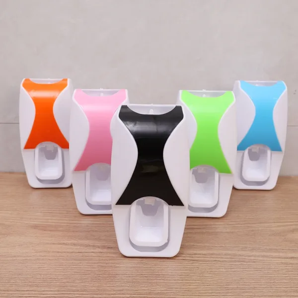 Toothbrush Holder with Automatic Toothpaste Dispenser Wall Mounted Toothbrush Razor Storage Rack Bathroom Toothpaste Squeezer - Image 4