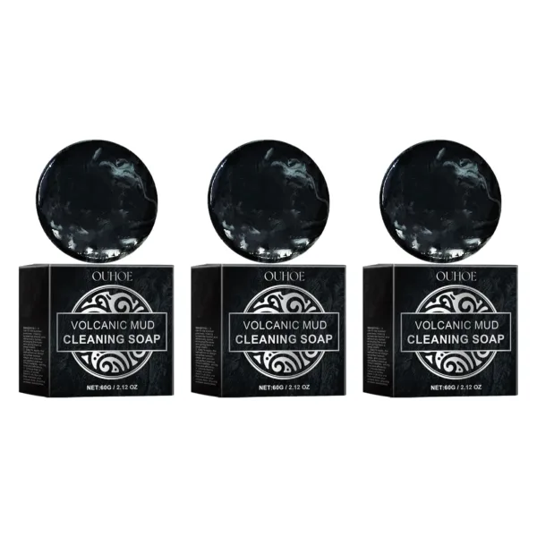 Volcanic Mud Soap Pimples Blackheads Remover Acne Oil Control Face Wash Brightening Soothing Moisturizing Men Body Cleaning Soap - Image 6