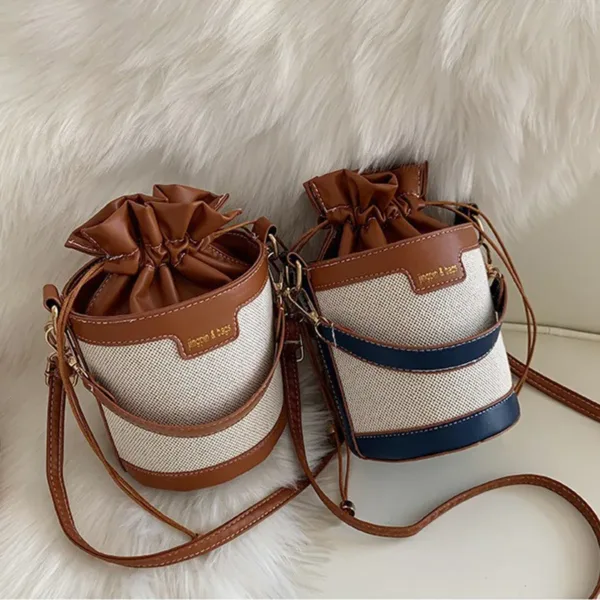 Cylinder PU Leather Bucket Bag - Image 4