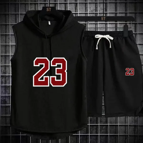 New Summer Men's Two Piece Set CasualT-Shirt and Shorts Set Mens Sports Suit Fashion Short Sleeve Tracksuit Hooded T-shirt