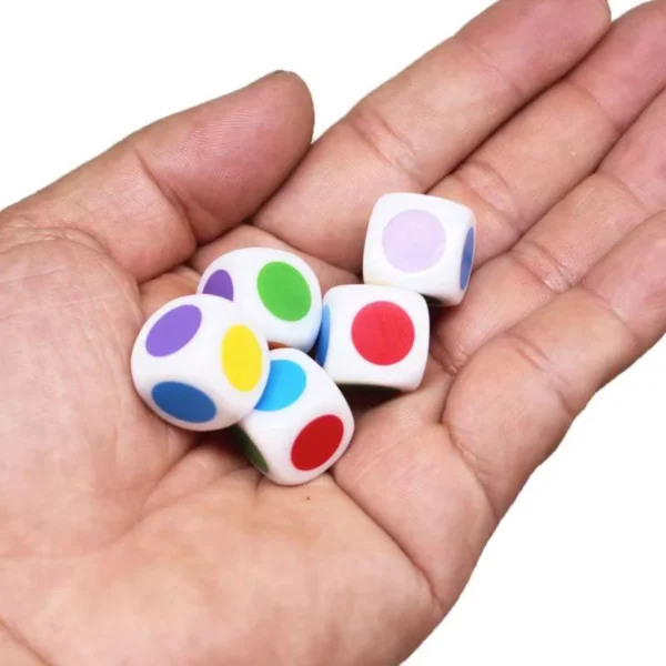 10PCS Kids Play 16MM Dice With Colored Dots Board Games For Family Children Party Favors Juegos De Mesa Divertidos - Image 2