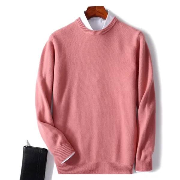 Men Cashmere Sweater O-neck Soft Warm Pullovers Male Loose Knitted Shirt Autumn Winter Korean Casual Jumper Pull Homme 17colors - Image 8