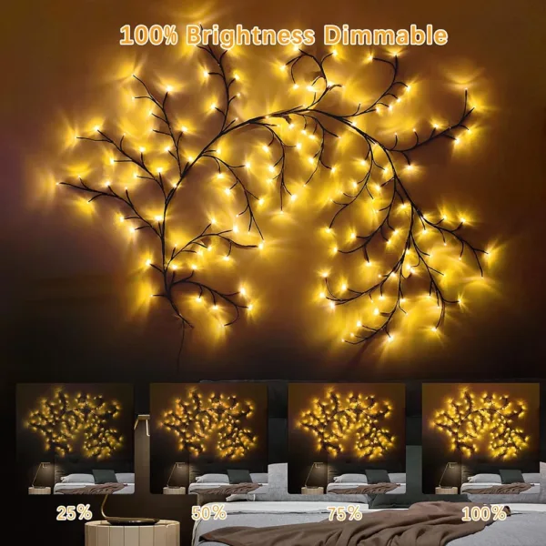 1PCS 96LED Tree and Vine Lamp USB/Solar Powered 8 Modes DIY Festive Tree Branch Lamp for Christmas Party Home Decorative Lights - Image 3