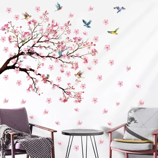 Watercolour Bird Flower Wall Stickers Living Room Decoration for Bedroom Wall Decals Kids Room Baby Nursery Home Decor Girl Gift - Image 8