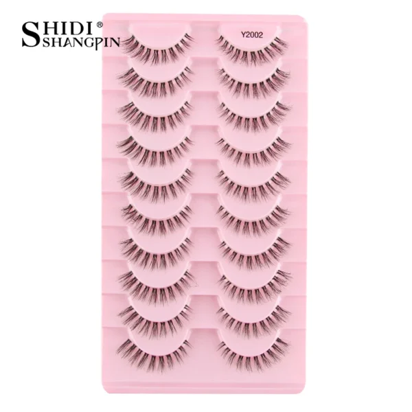 SHIDISHANGPIN 5/10Pairs False Lashes Cat Eye Eyelashes Eyelash Extension 3D Mink Half Lashes Natural Makeup faux Cils maquiagem - Image 4