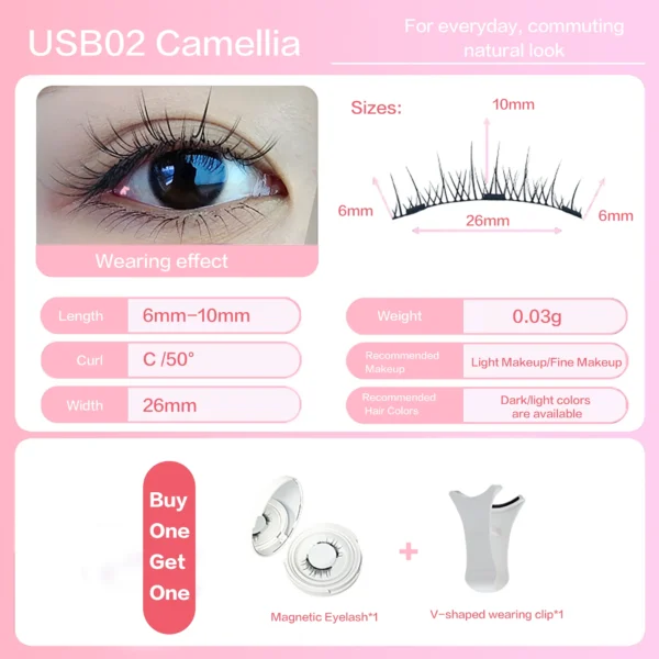 PRAECLARUS 2Pairs Reusable Magnetic Lashes No Glue Needed Professional Premium 3D Magnetic Eyelash 3-Step Press On False Eyelash - Image 10