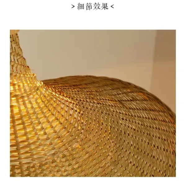 Bamboo Hanging Lamp Pendant Ceiling Light Rattan Wicker Lustre Hand Knit Braiding Suspended Home Dining люстра потолочная - Image 6