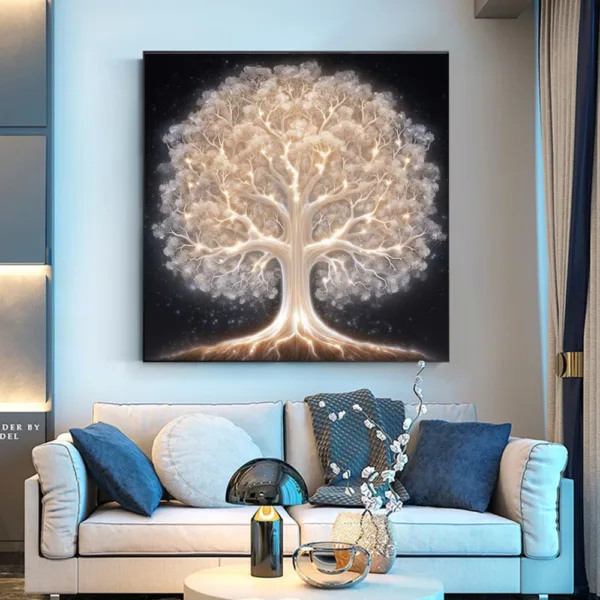 Fantasy White Tree Of Life Poster Prints For Living Room Home Decor Abstract Mythic Life Tree Canvas Painting Wall Art Aesthetic - Image 6