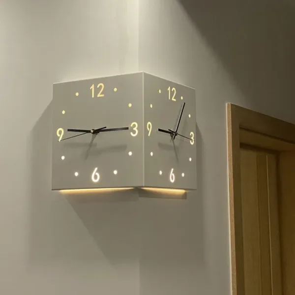 corner wall clock double sided wall clock living room creative simple decor - Image 7