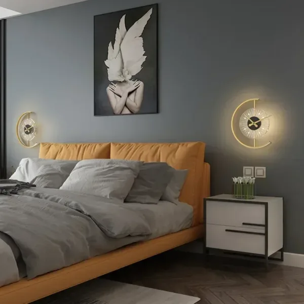 Modern LED Wall Lamp Clock Sconce for Bedroom Bedside Living Dining Room Aisle Porch Corridor Home Decor Lighting Fixture Luster - Image 4