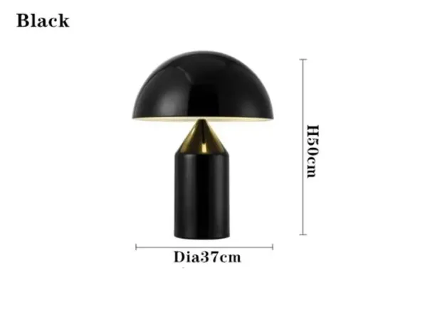 Electroplating Nordic Black White Gold Mushroom Table Lamp for Desk Living Dining Room Bedroom Bedside Metal LED Desktop Decorat - Image 6