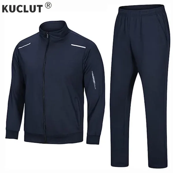 Men's Track Suits 2 Piece Set Autumn Wind-proof Stand-up Collar Full Zipper Sweatsuit Casual Comfort Hiking Jogging Sports Suit - Image 2