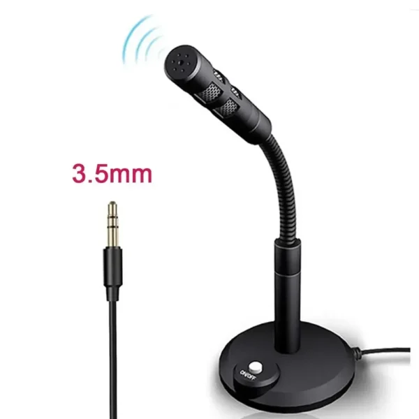 USB Desktop Microphone 3.5mm Omnidirectional PC Laptop Computer Mic for Computer Gaming Recording Chatting Singing Meeting - Image 3
