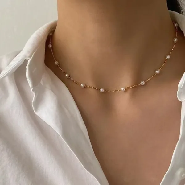 14K Gold Pearl Necklace - Image 5