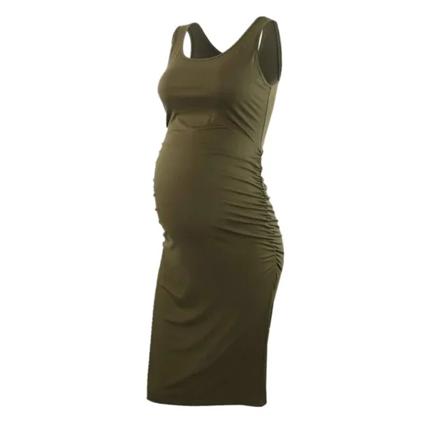 Casual Solid Maternity Dress - Image 2