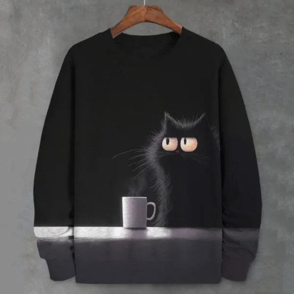 Teacup Cat 3d Print Woman Clothing Funny Women Hoodie Fashions Long Sleeve Pullover Tops Oversized Hoodies For Autumn/Winter - Image 2