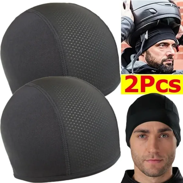 Motorcycle Cycling Cap Quick Dry Breathable Moisture Wicking Under Helmet Beanie Inner Lined Dome Sport Cap Motor Accessories - Image 4